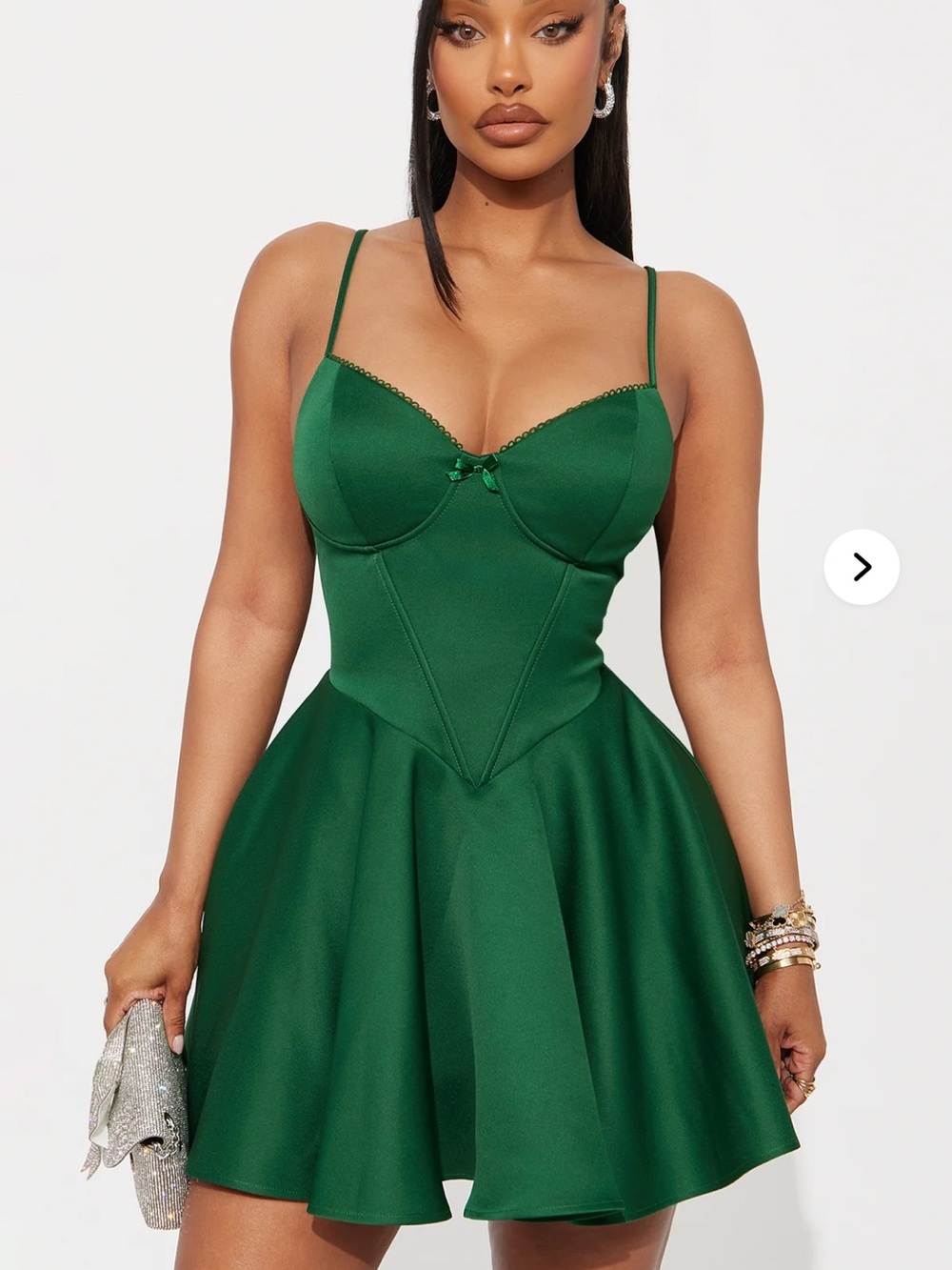 Fashion Nova * Seductive Essence Satin
Corset Mini Dress - Hunter